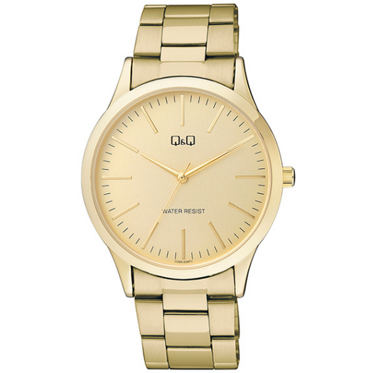 Q&Q Gents Gold Three-Link Watch - John Ross Jewellers