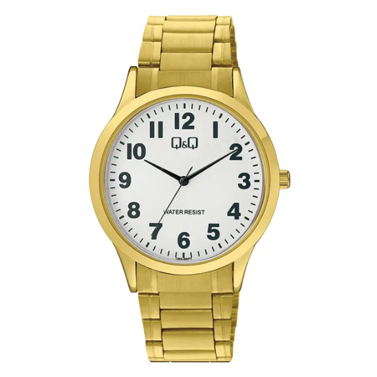 Q&Q Gents Gold Three-Link Watch - John Ross Jewellers