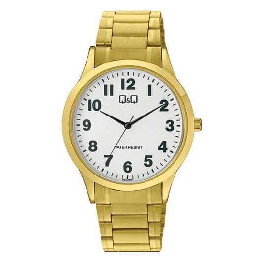 Q&Q Gents Gold Three-Link Watch - John Ross Jewellers