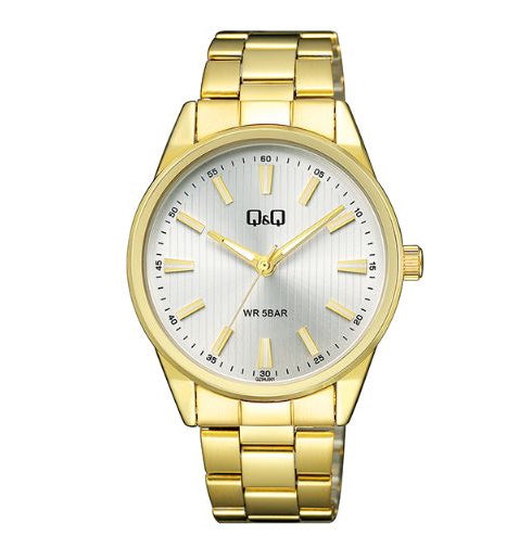 Q&Q Gents Gold Three-Link Watch - John Ross Jewellers