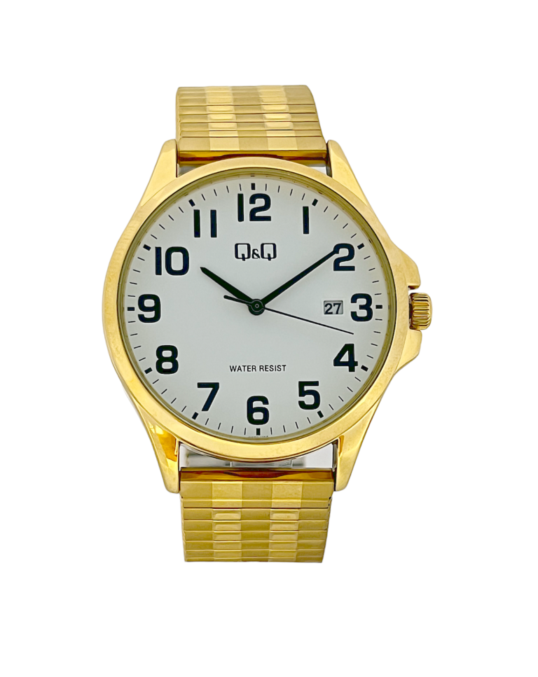 Q&Q Gents Gold Watch with Expandable Strap