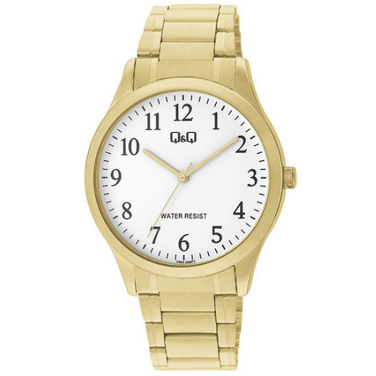 Q&Q Gents Gold Three-Link Watch - John Ross Jewellers