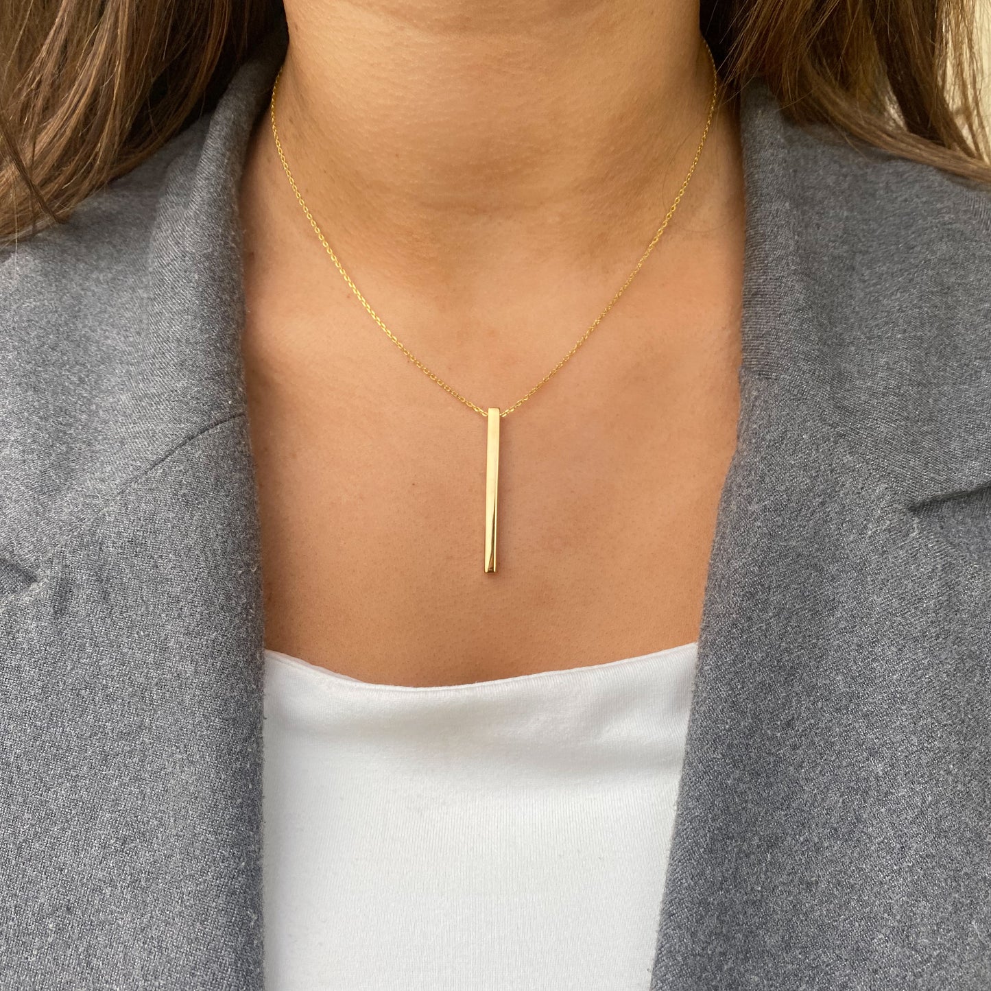 Sunshine Vertical Bar Disc Necklace - John Ross Jewellers