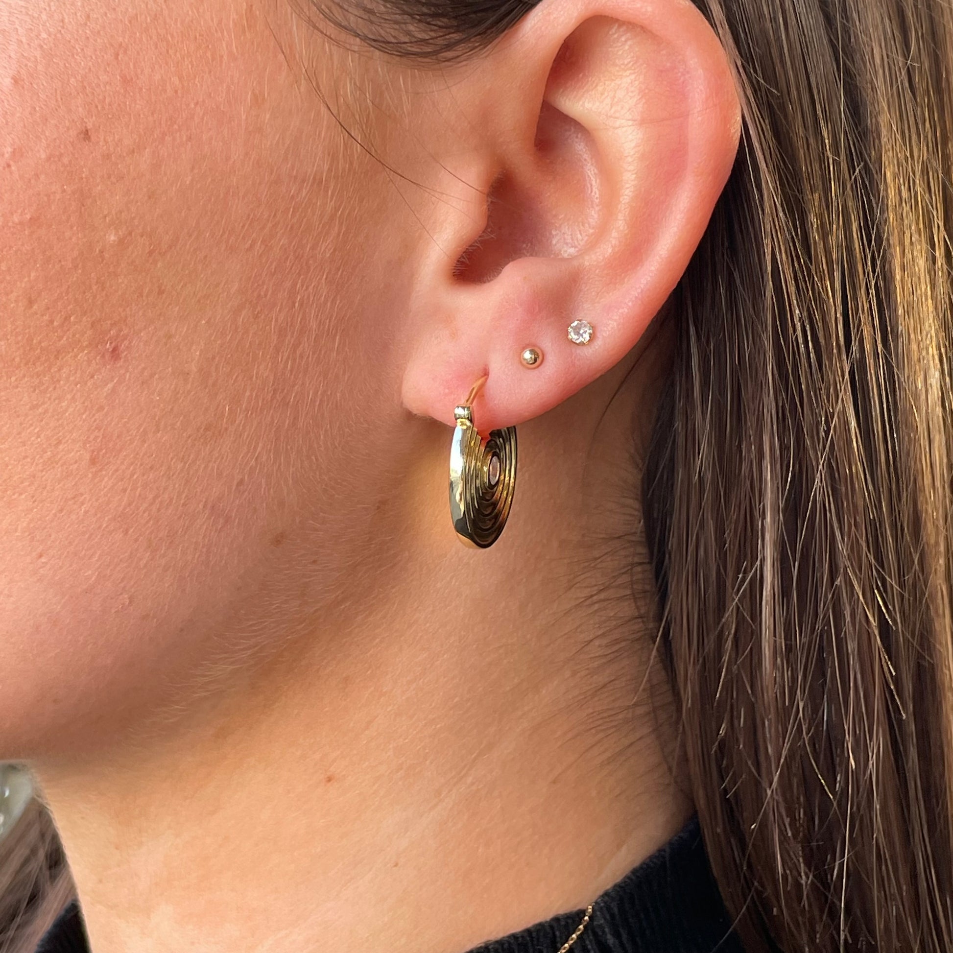 Sunshine Gadroon CZ Dramatic Hoop Earrings - John Ross Jewellers