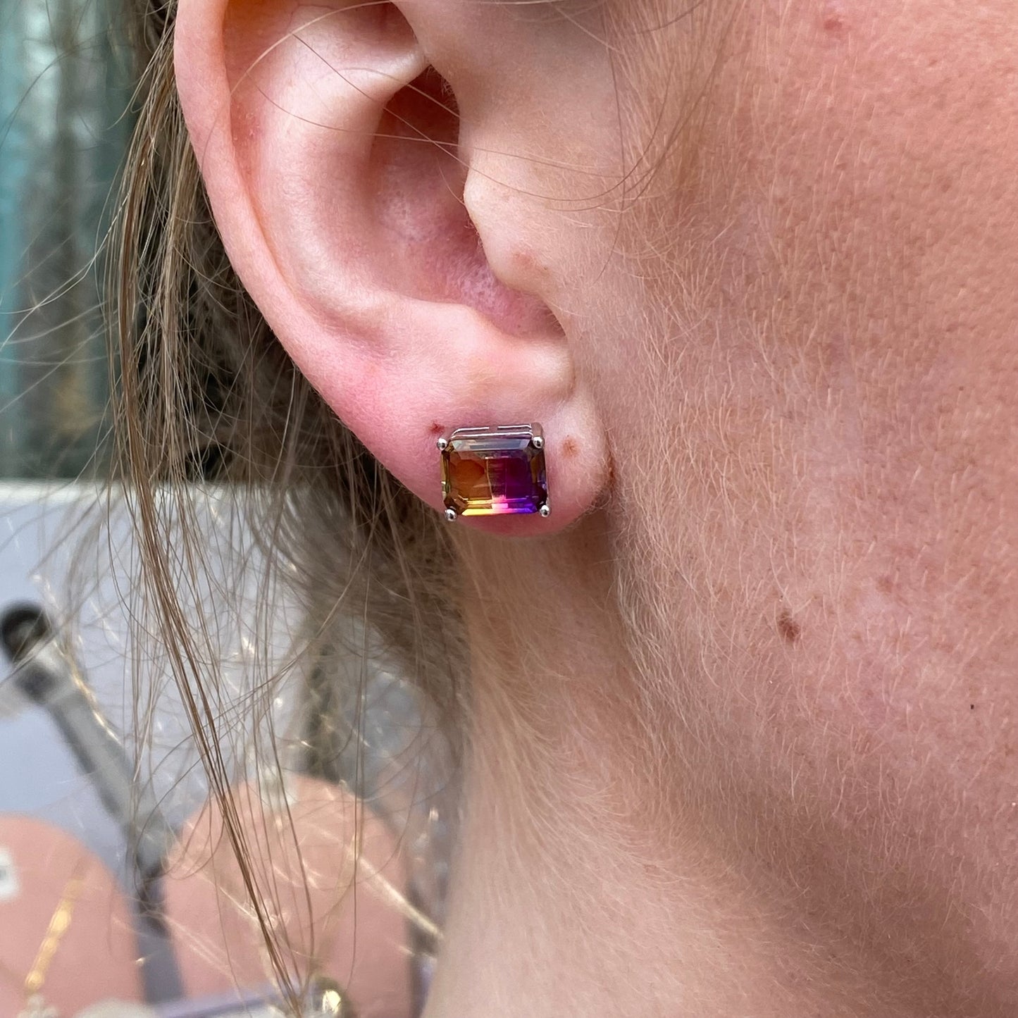 Silver Mystic Radiant CZ Stud Earrings | 7x9.5mm - John Ross Jewellers