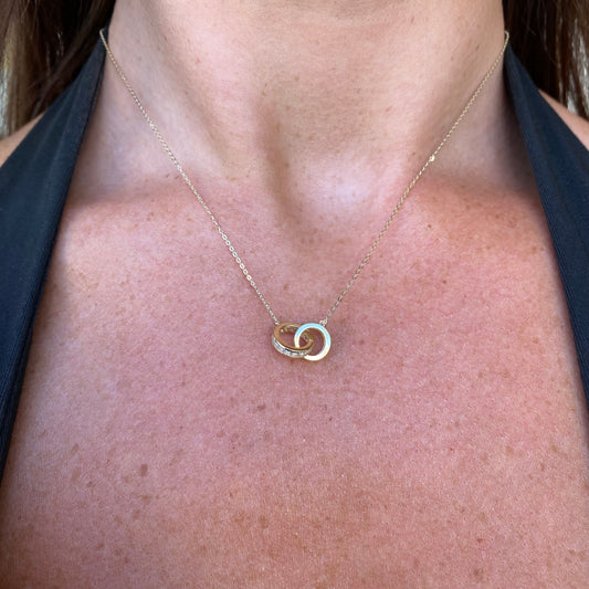 9ct Gold CZ Unity Necklace