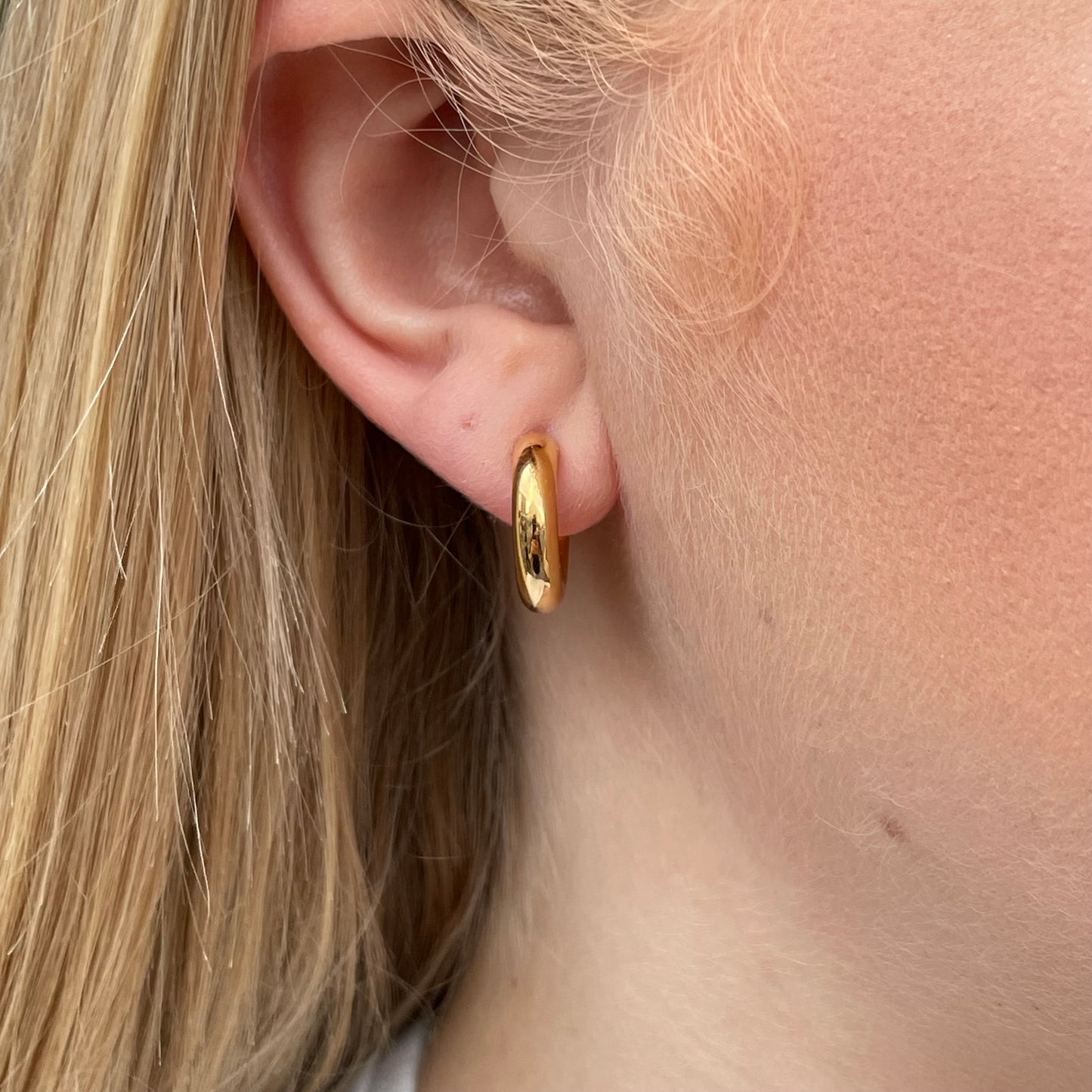 Sunshine Chunky Tube Hoop Earrings | 17mm