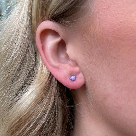 Star Enamel Stud Earrings | Purple - John Ross Jewellers