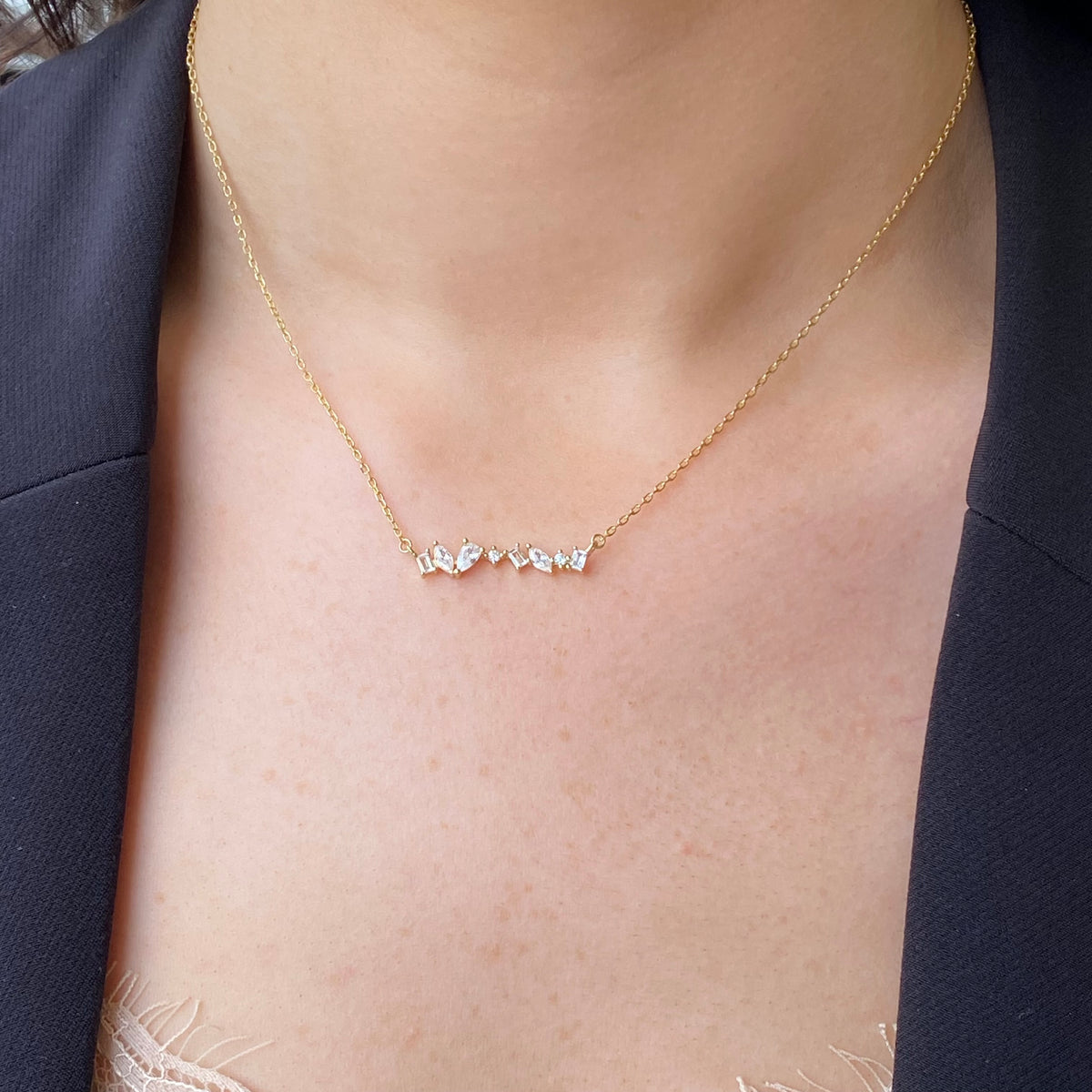 Sunshine Scattered CZ Necklace | 40 + 4cm