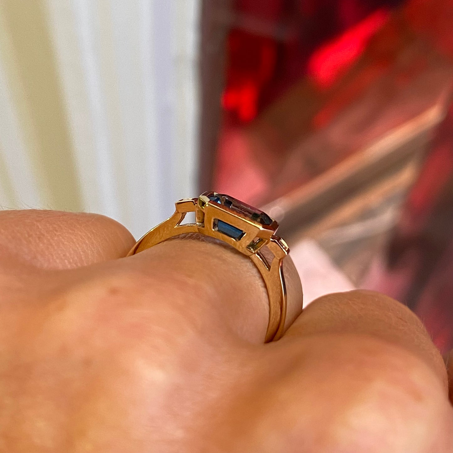 9ct Gold London Blue Topaz & Diamond Ring - John Ross Jewellers