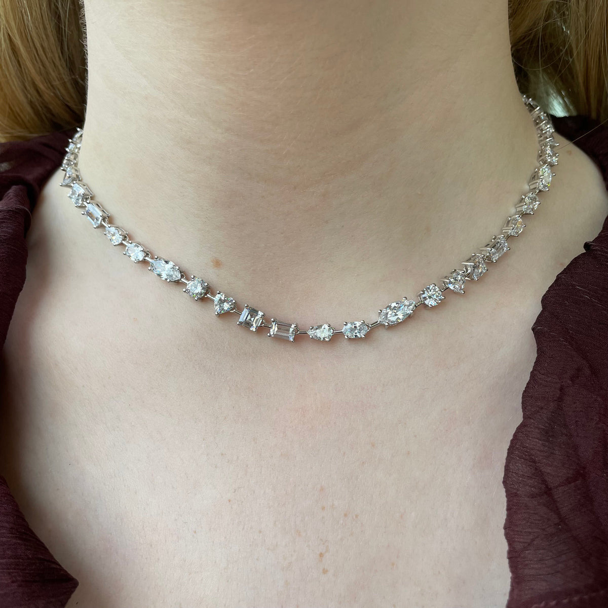 Silver CZ Tennis Necklace