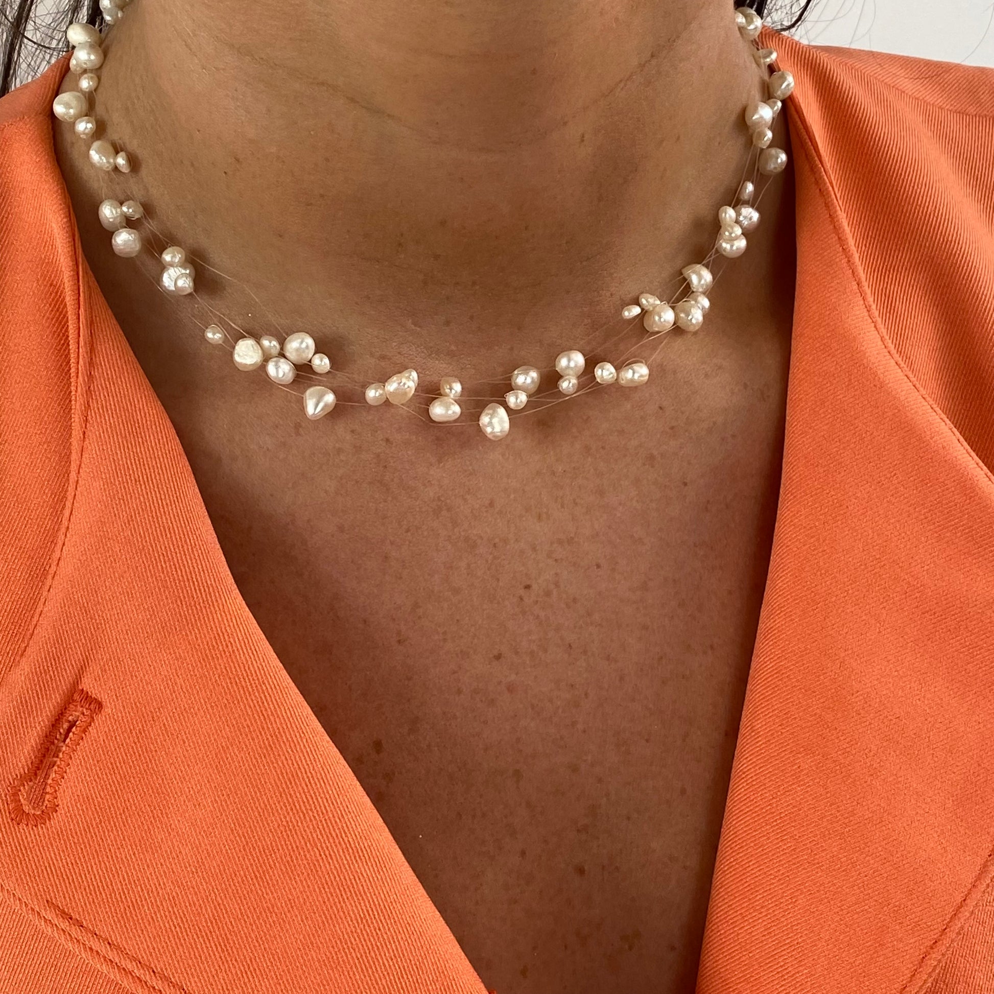 Floating Freshwater Pearl Necklace - John Ross Jewellers