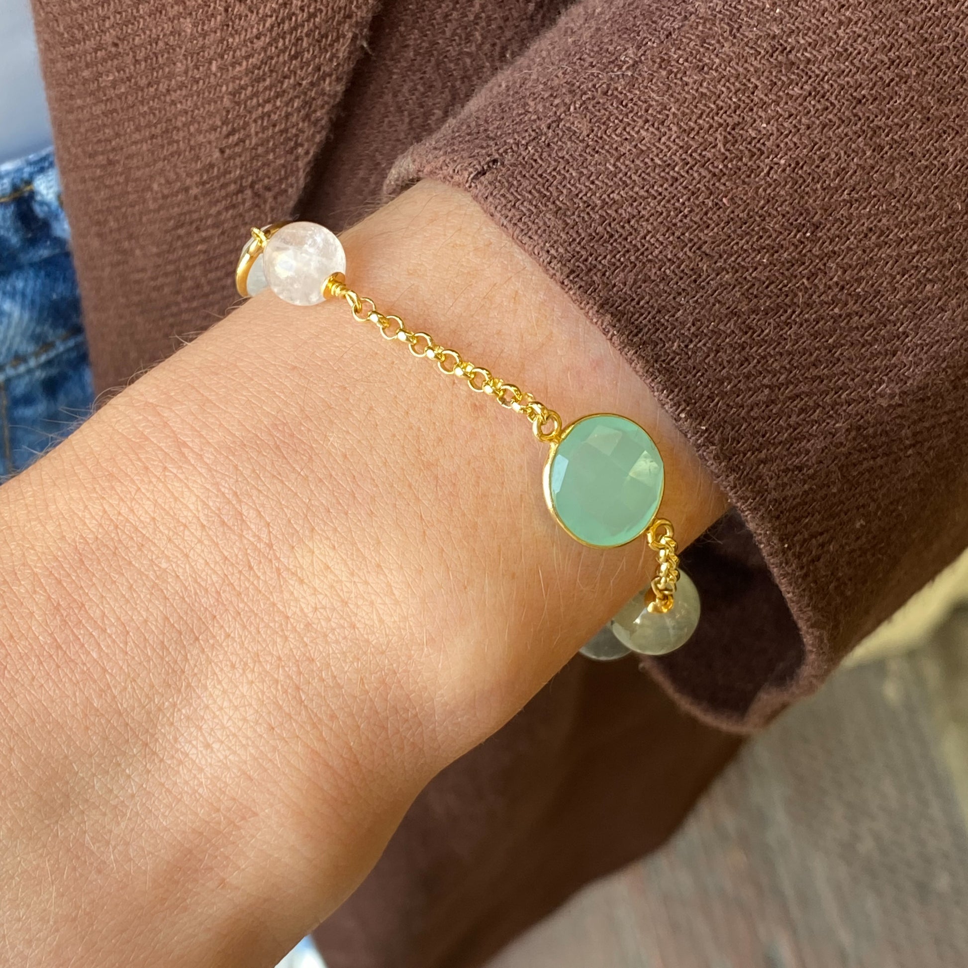 Primavera Green & Rose Quartz Bracelet - John Ross Jewellers