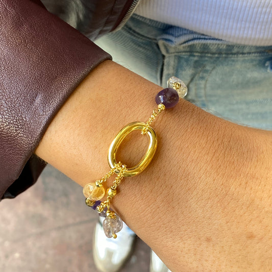 Baroque Bracelet | Temi | Amethyst & Citrine