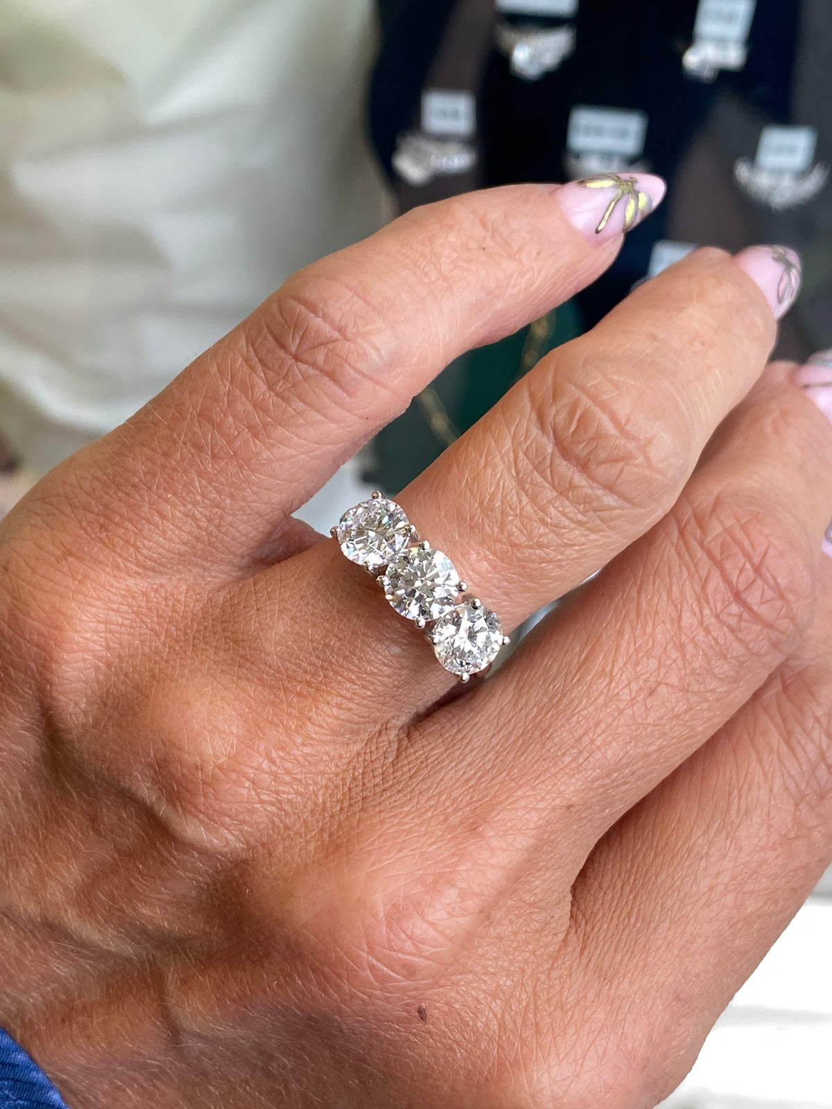 18ct White Gold Trilogy Engagement Ring | Lab Grown 3.00ct