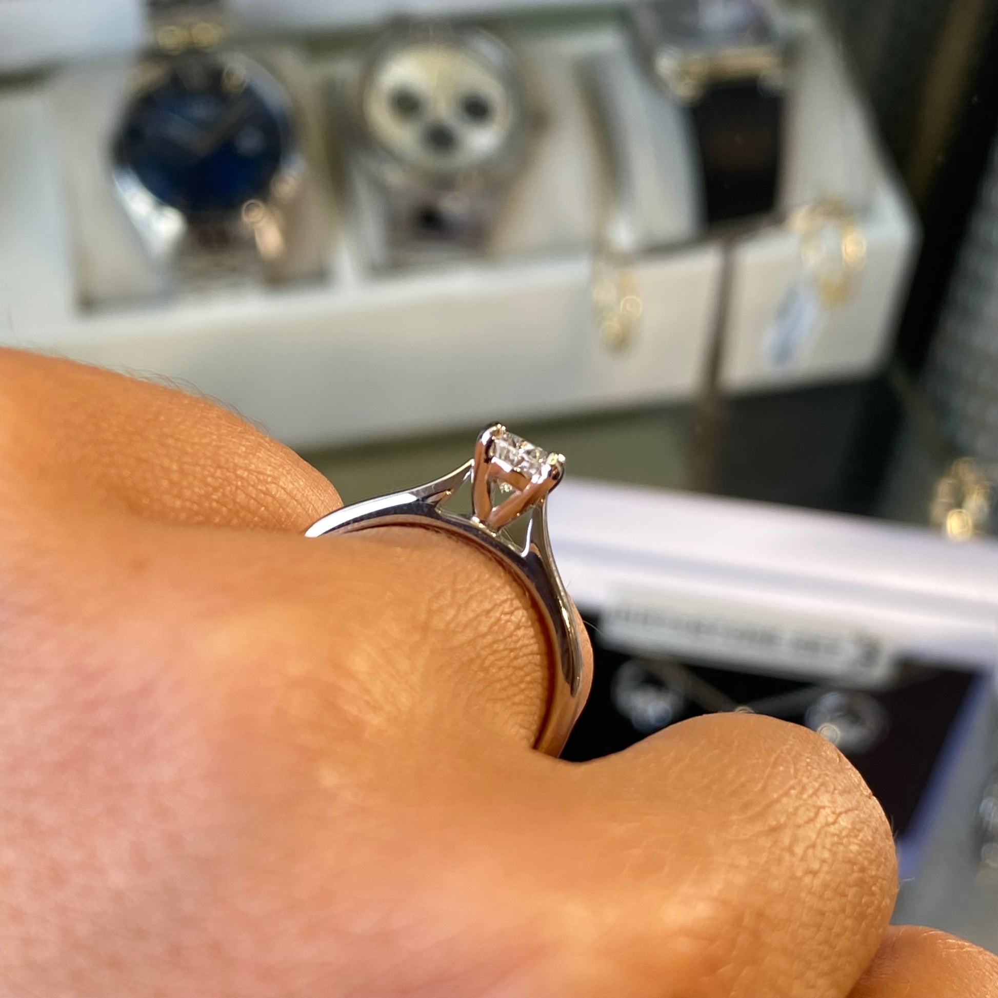 Platinum Oval Solitaire Engagement Ring | Certificated Lab 0.73ct - John Ross Jewellers