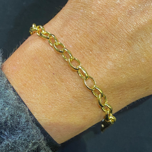 9ct Gold Belcher Bracelet - John Ross Jewellers