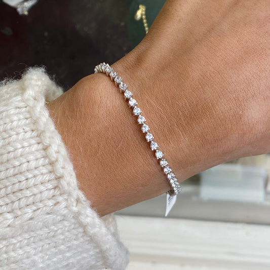 Silver CZ Tennis Bracelet | 2.5mm | 18.5cm