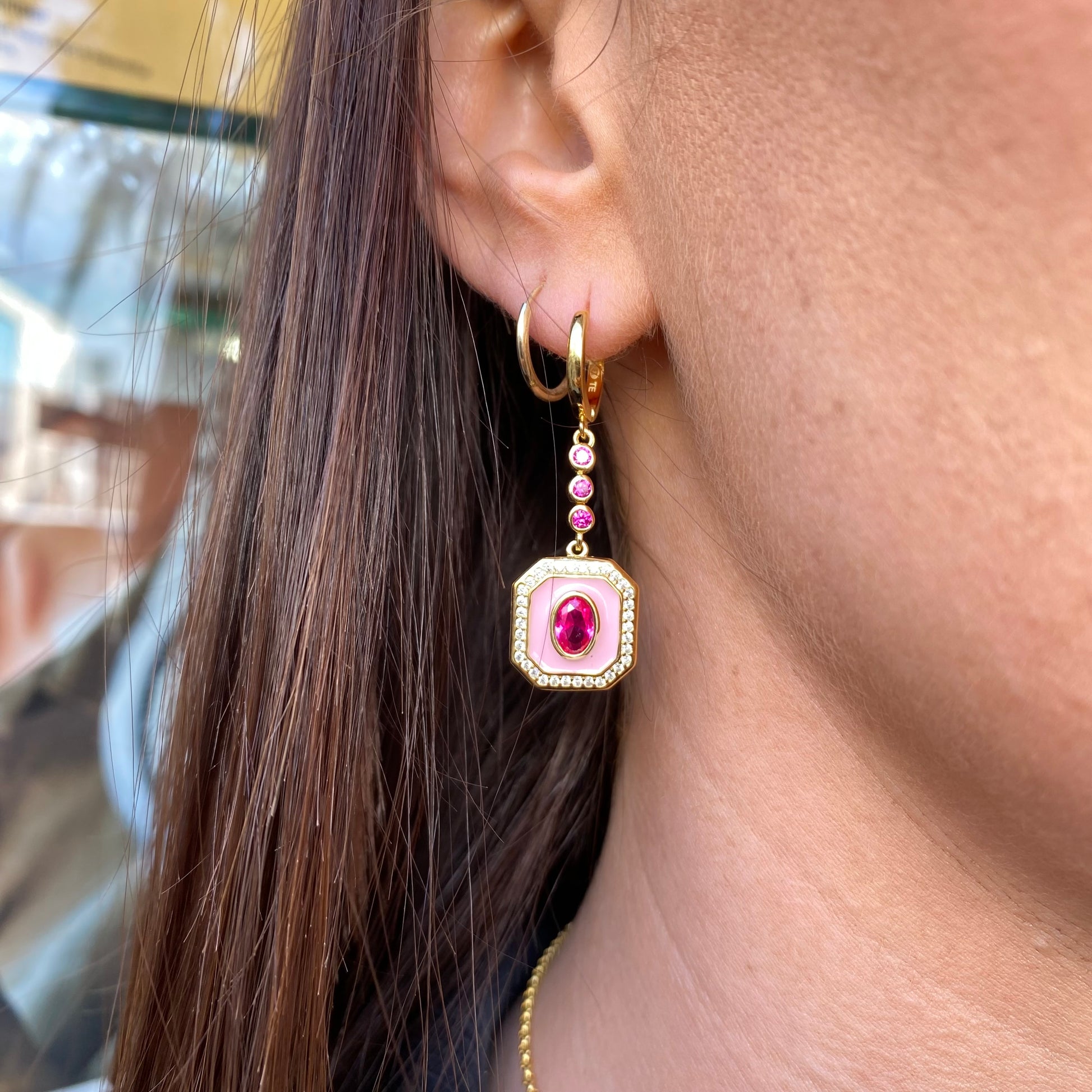 Sunshine Enamel Sensation Earrings | Bubblegum & Ruby - John Ross Jewellers