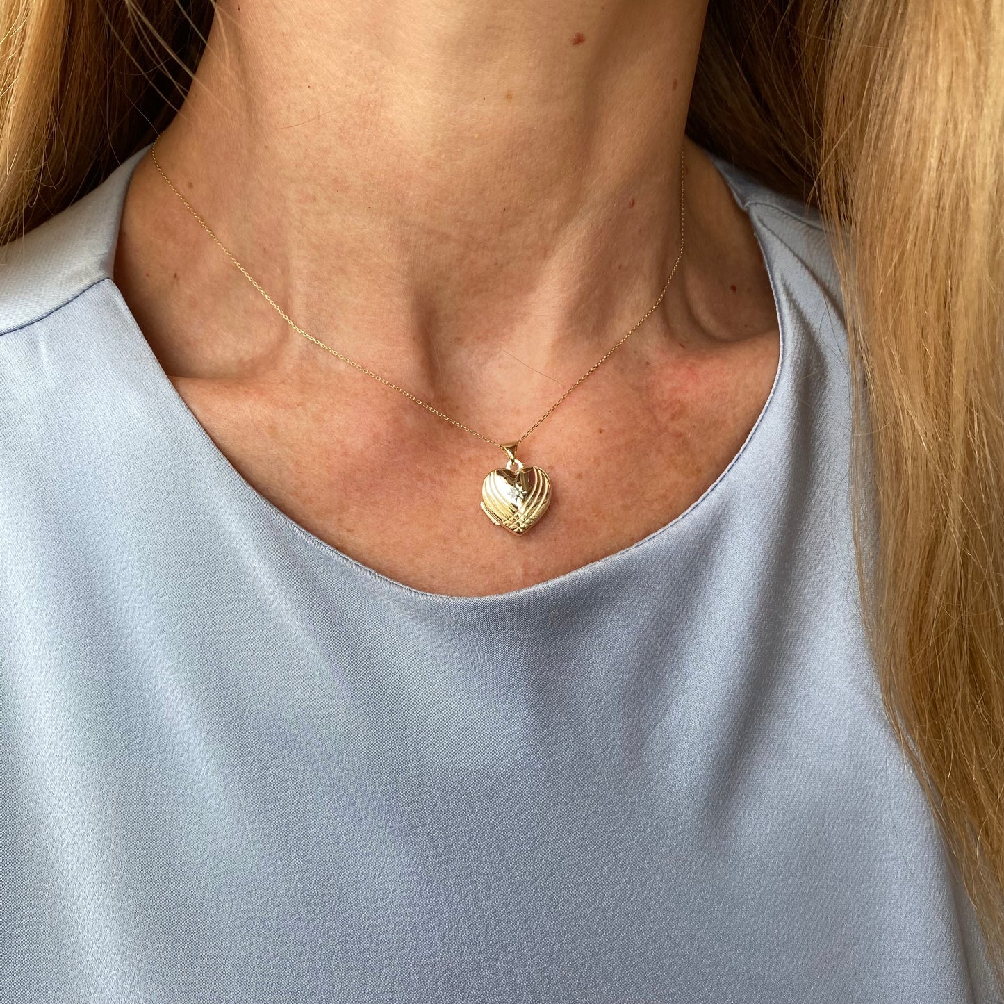 9ct Gold Diamond Heart Locket Necklace - John Ross Jewellers