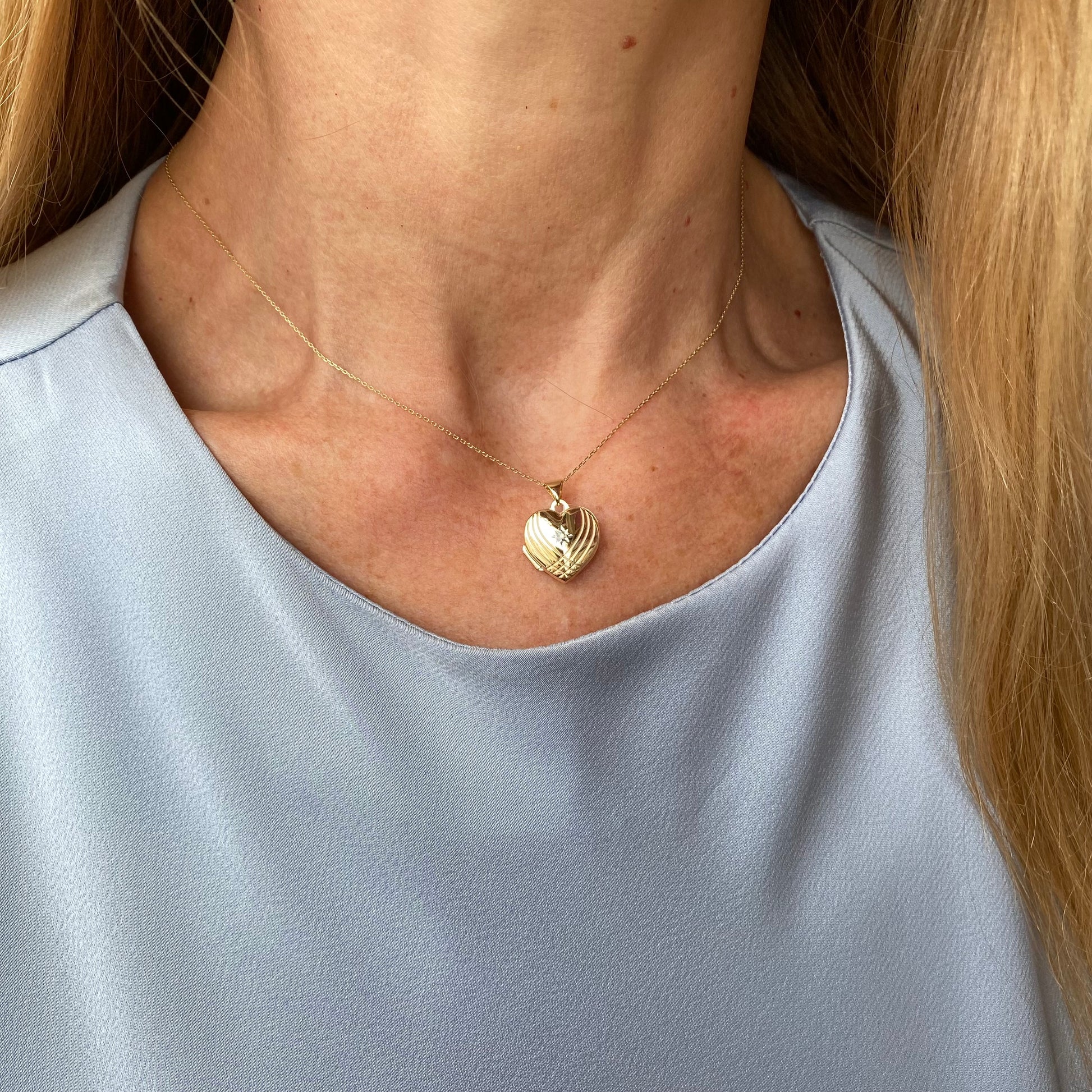 9ct Gold Diamond Heart Locket Necklace - John Ross Jewellers