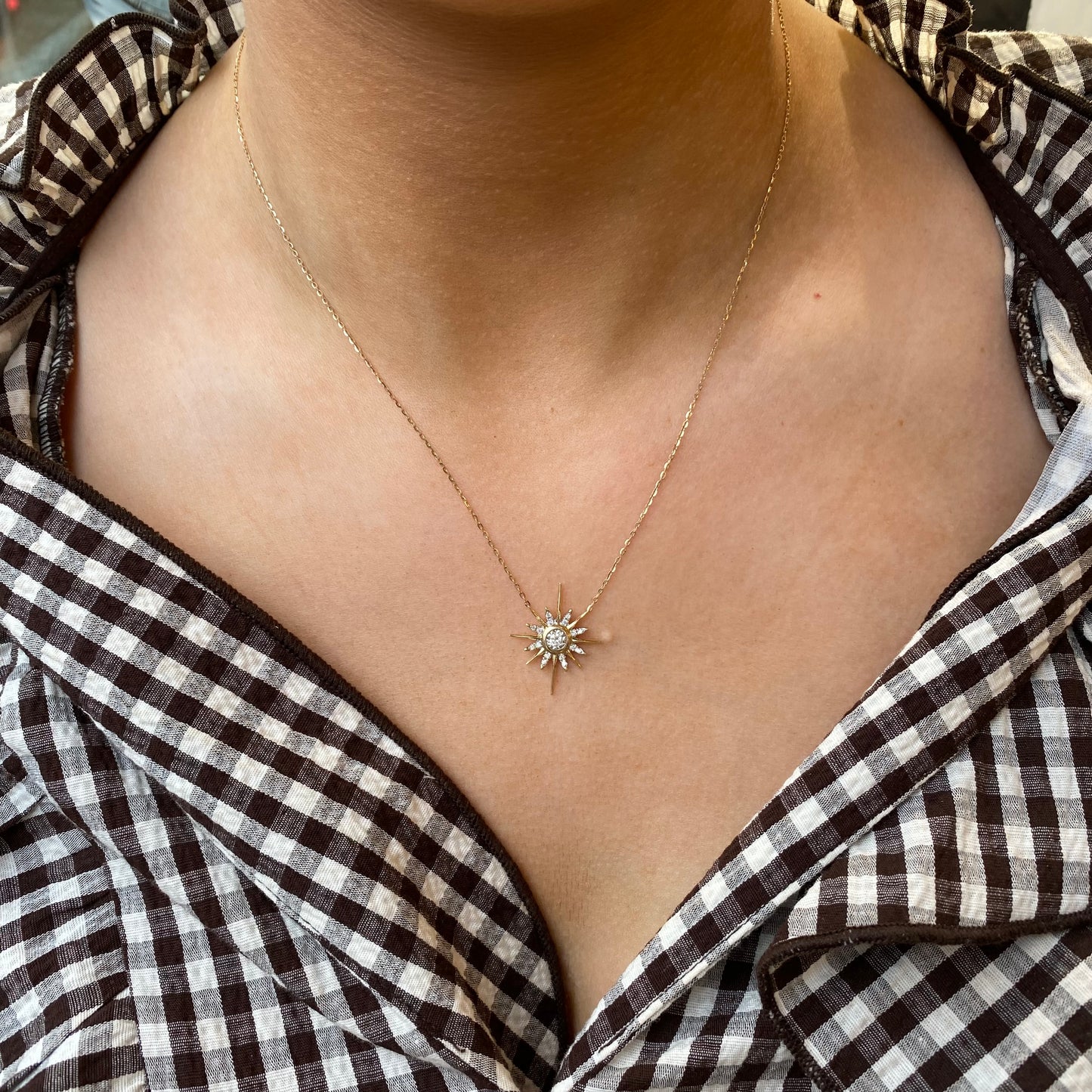 9ct Gold Diamond Northstar Necklace