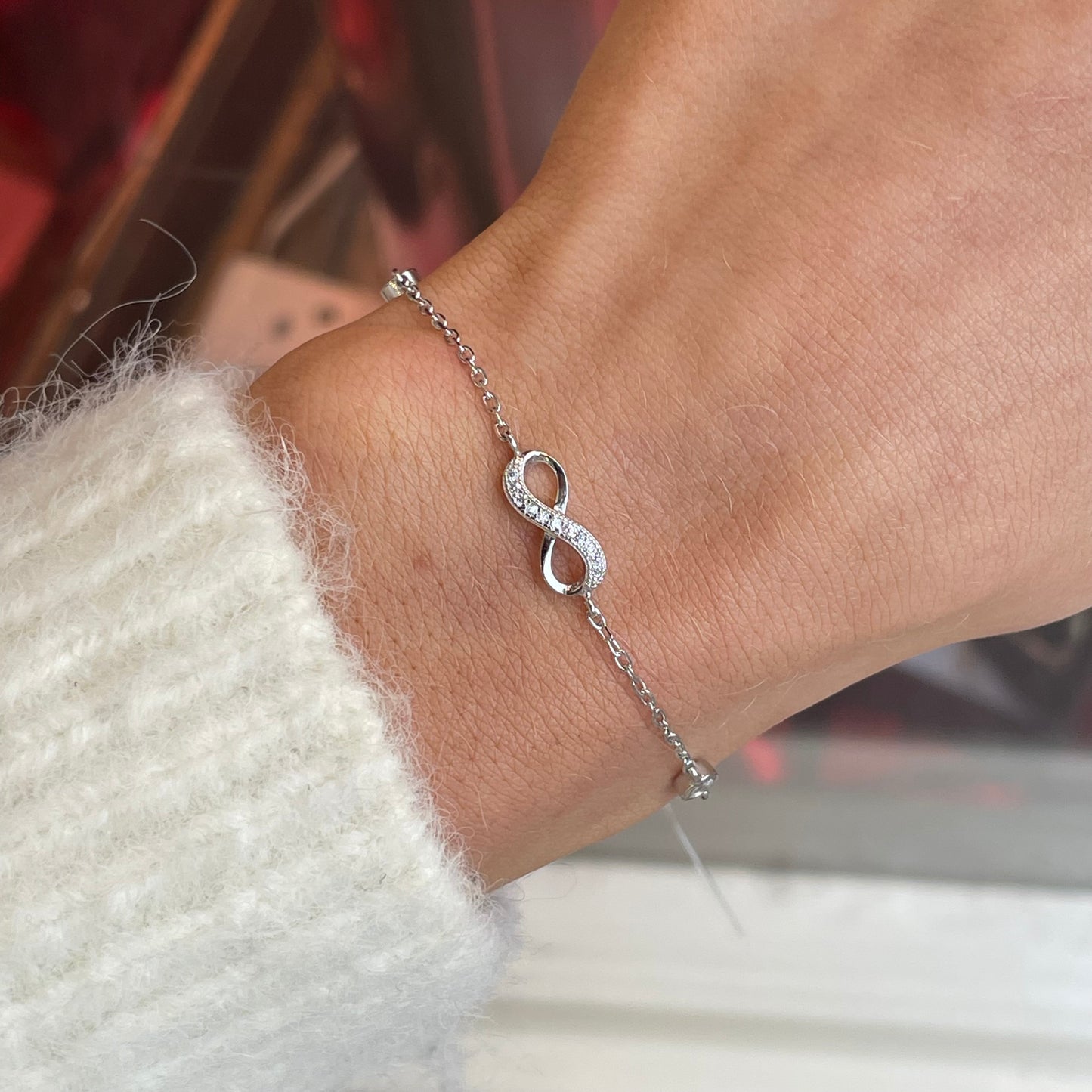 Silver CZ Inifinity Bracelet | 17+3cm - John Ross Jewellers
