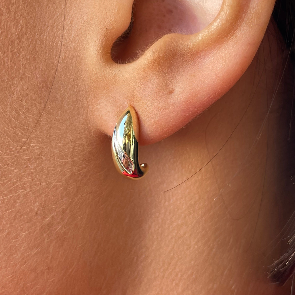 Sunshine Two Tone Hoop Earrings