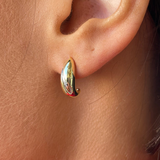 Sunshine two-tone hoop earrings by Comero featuring shiny gold and silver finishes, stylish and elegant jewelry accessory.