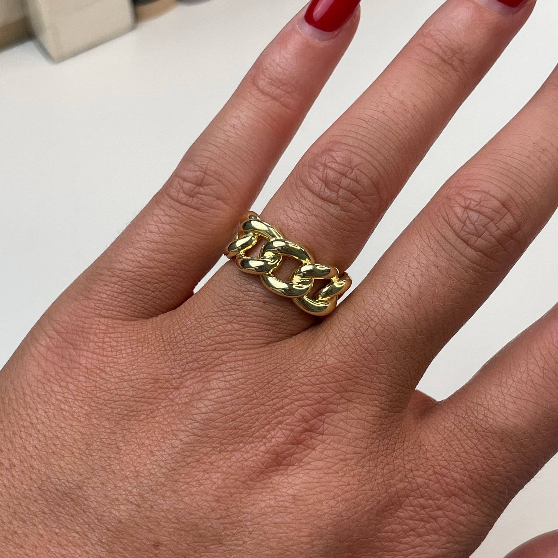 Sunshine Chunky Curb Chain Ring - John Ross Jewellers