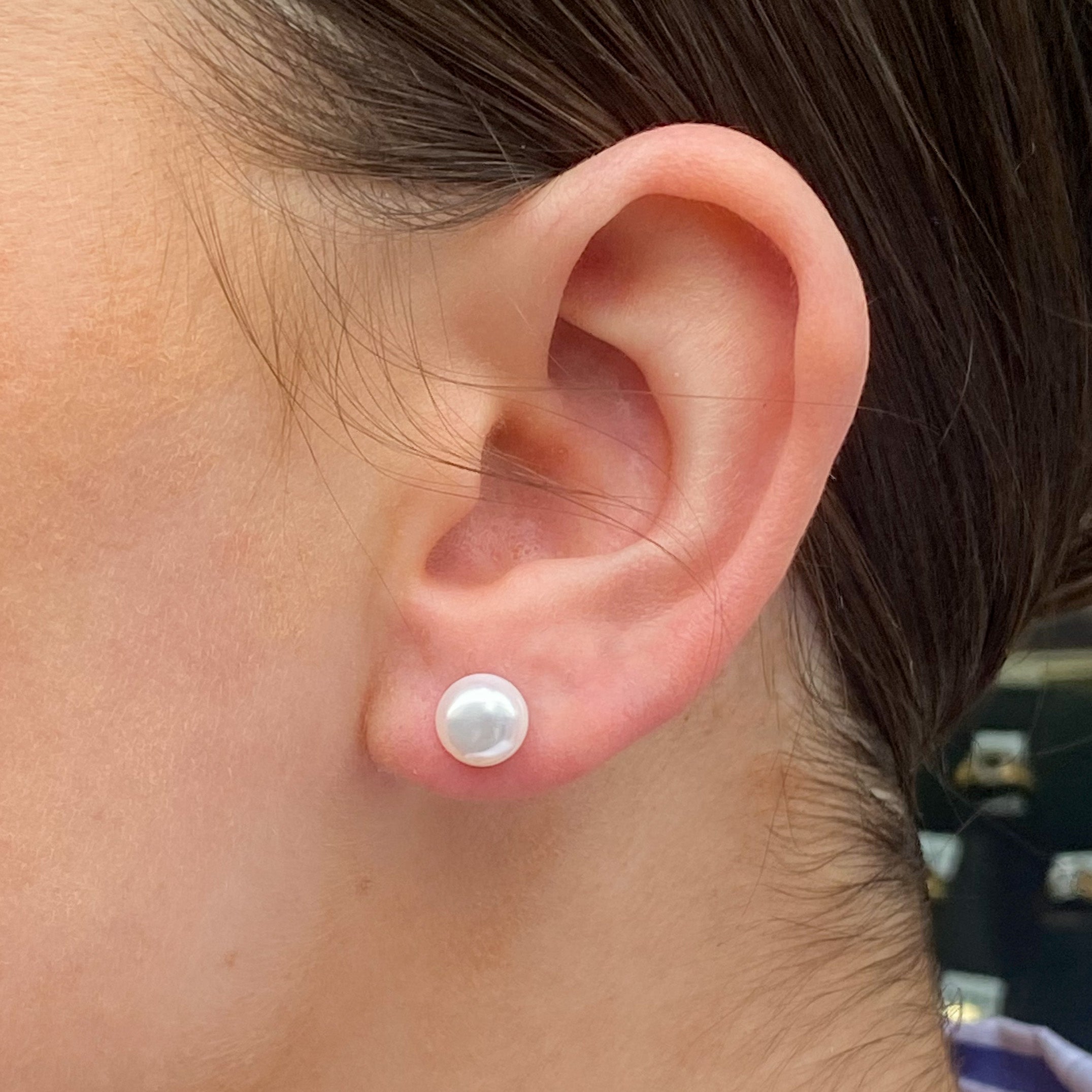 Buy 7mm Real Pearl Stud Earrings on Sterling Silver Posts, Simple Round  Pearl Post Earrings, Classic White Pearl Studs Online in India - Etsy