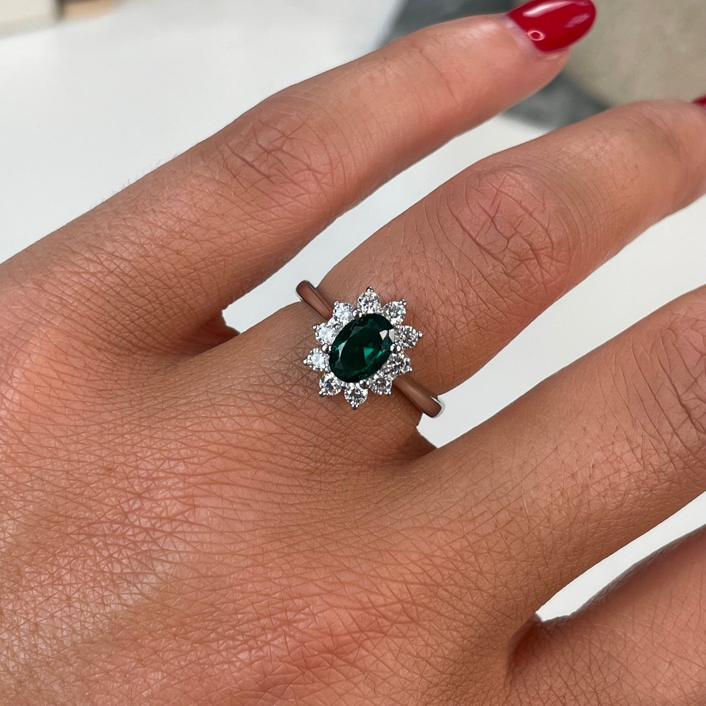 Silver Green CZ Diana Ring - John Ross Jewellers