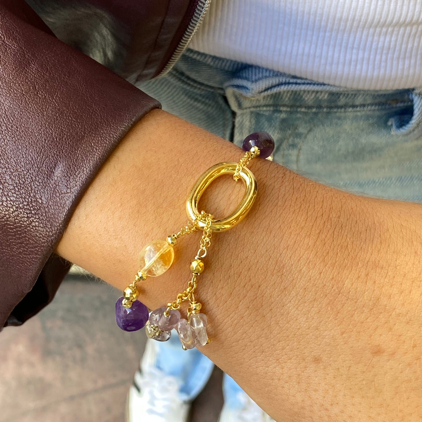 Baroque Bracelet | Temi | Amethyst & Citrine