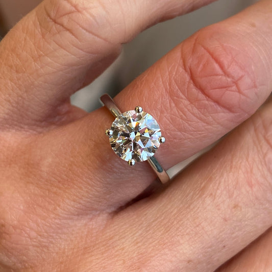 Platinum Solitaire Engagement Ring | 2.50ct Certificated Lab