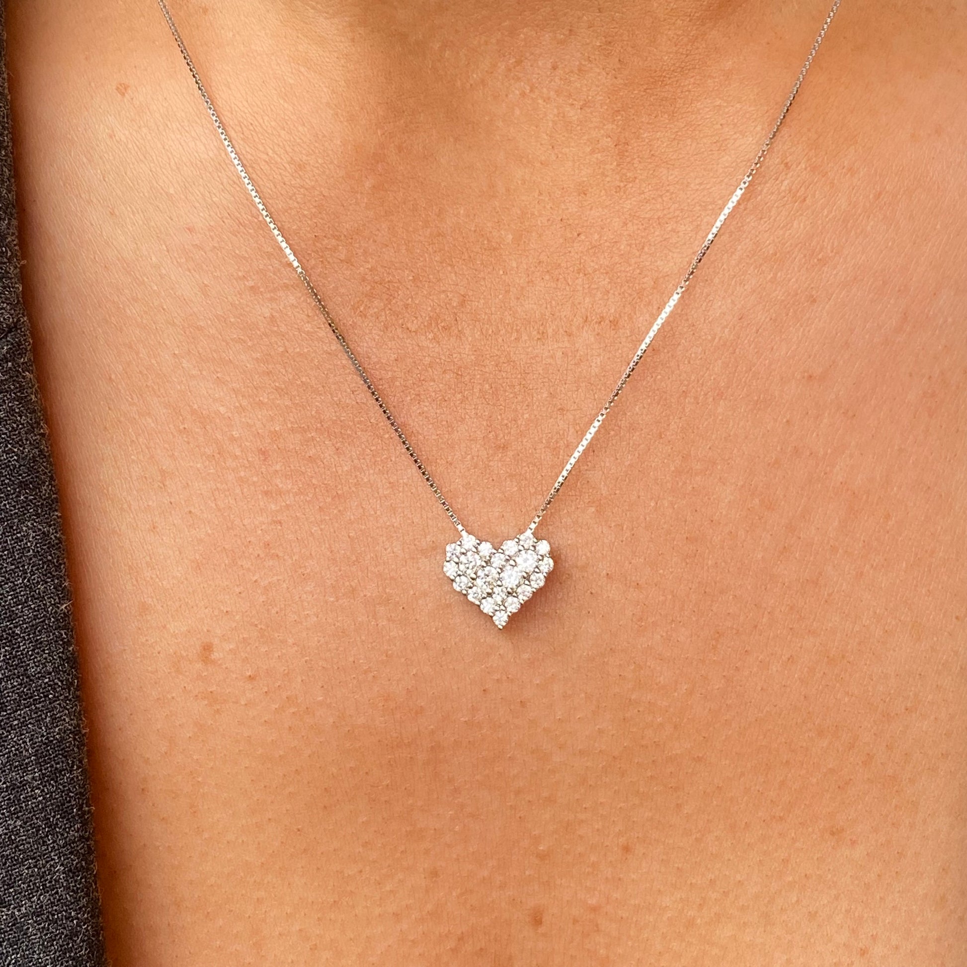 Silver CZ Necklace | 42+3cm - John Ross Jewellers