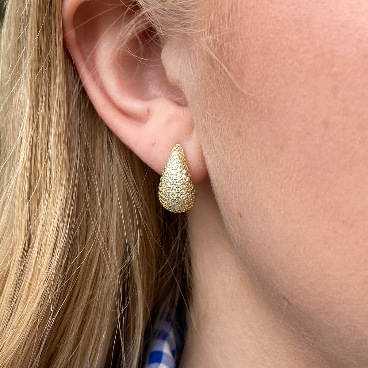 Sunshine Pavé CZ Teardrop Earrings