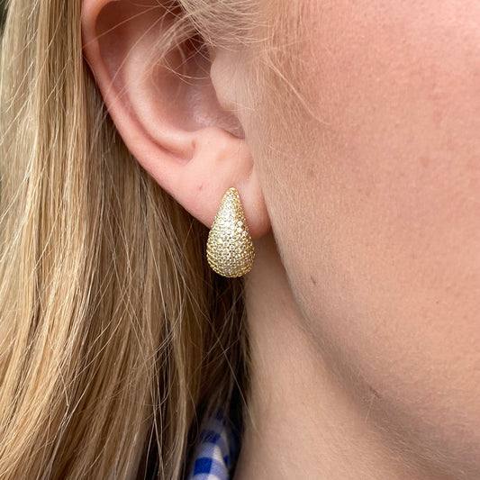 Sunshine Pavé CZ Teardrop Earrings