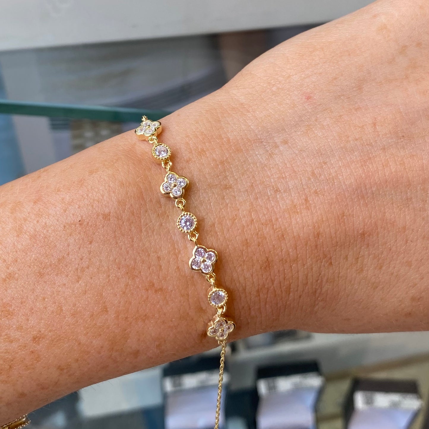 Sunshine CZ Quatrefoil Bracelet - John Ross Jewellers