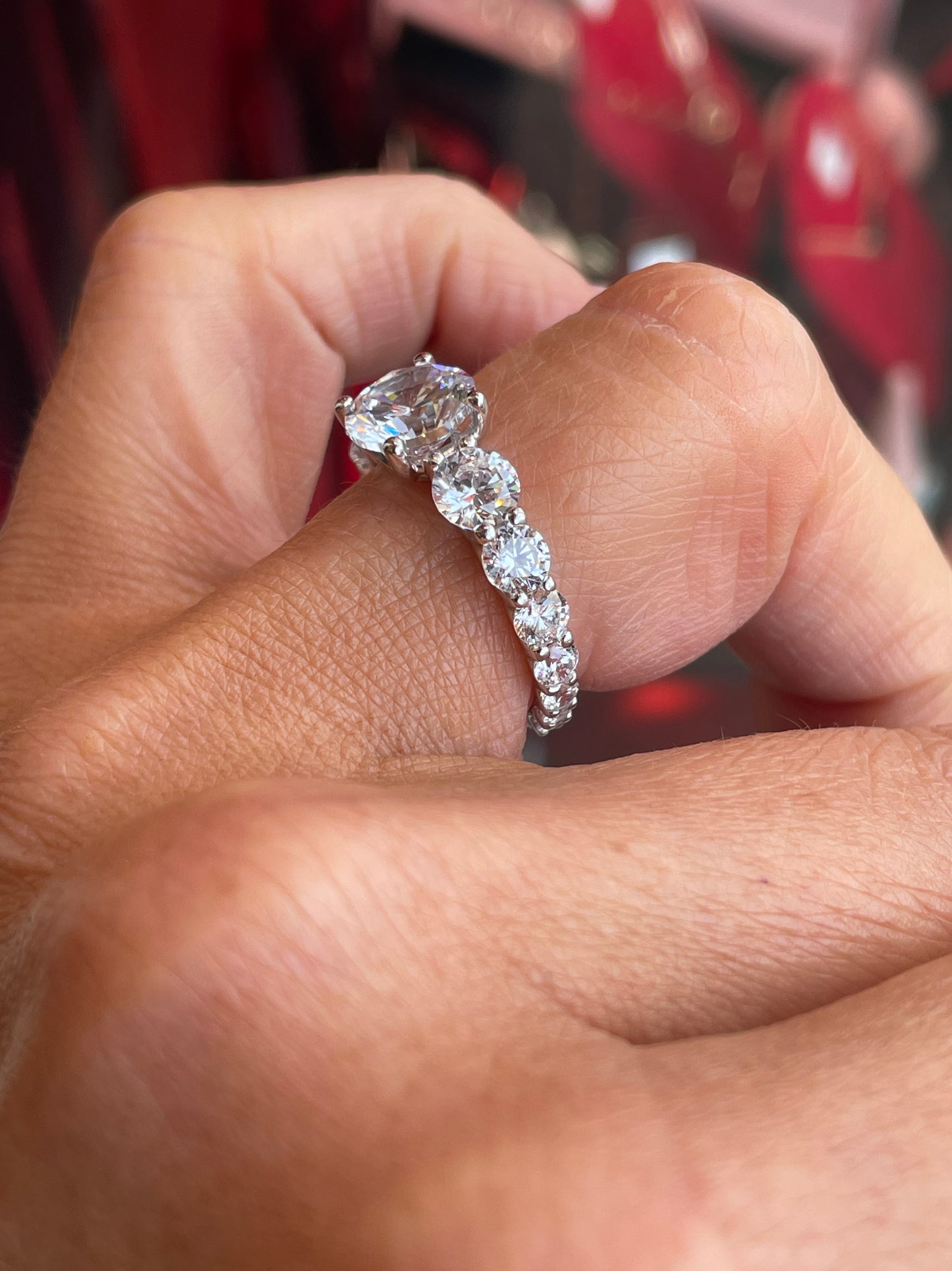 Silver CZ Solitaire with Graduated Shoulders