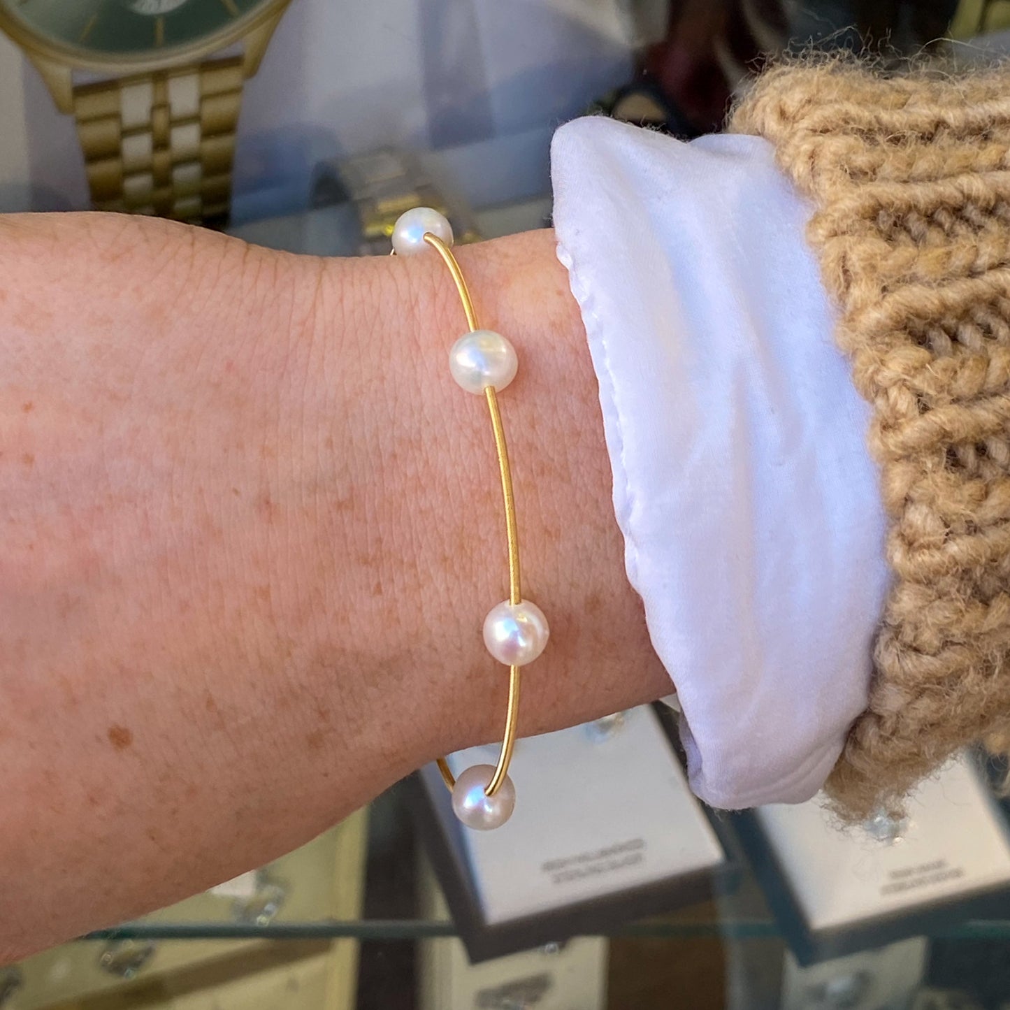 Sunshine Freshwater Pearl Omega Bracelet - John Ross Jewellers