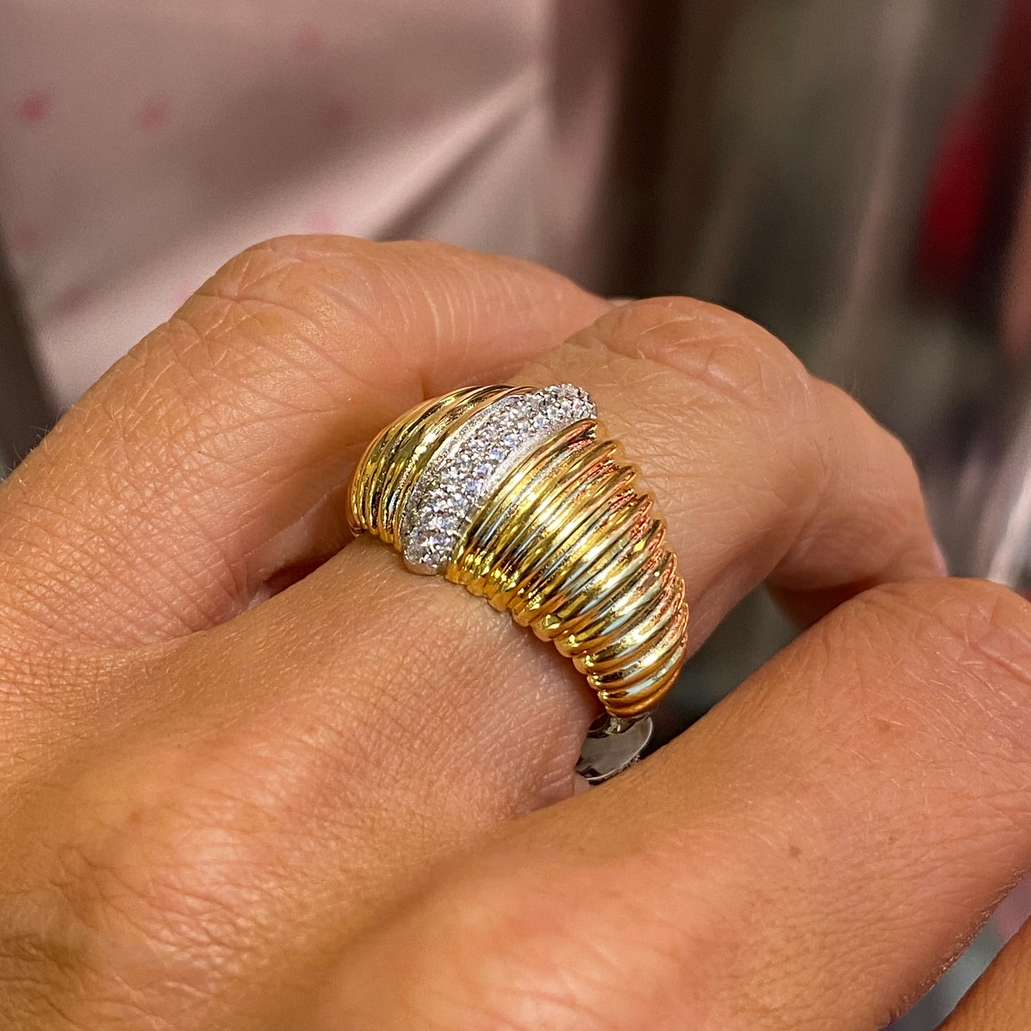 Sunshine CZ Ribbed Ring - John Ross Jewellers