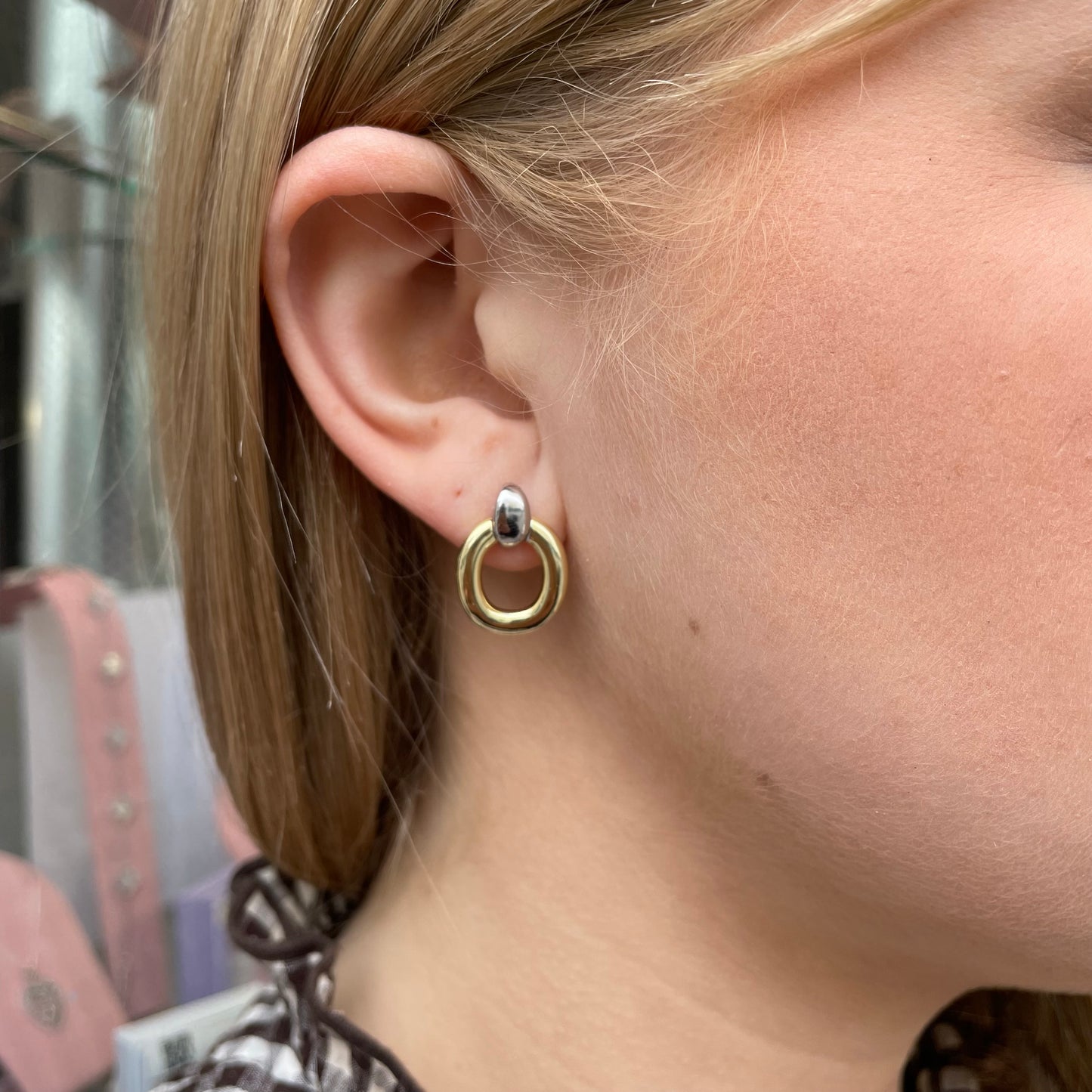 Sunshine Two Tone Door Knocker Drop Earrings - John Ross Jewellers