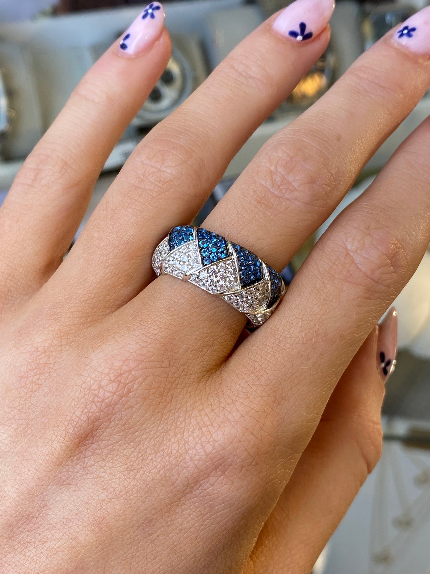 Silver Woven CZ Ring - John Ross Jewellers