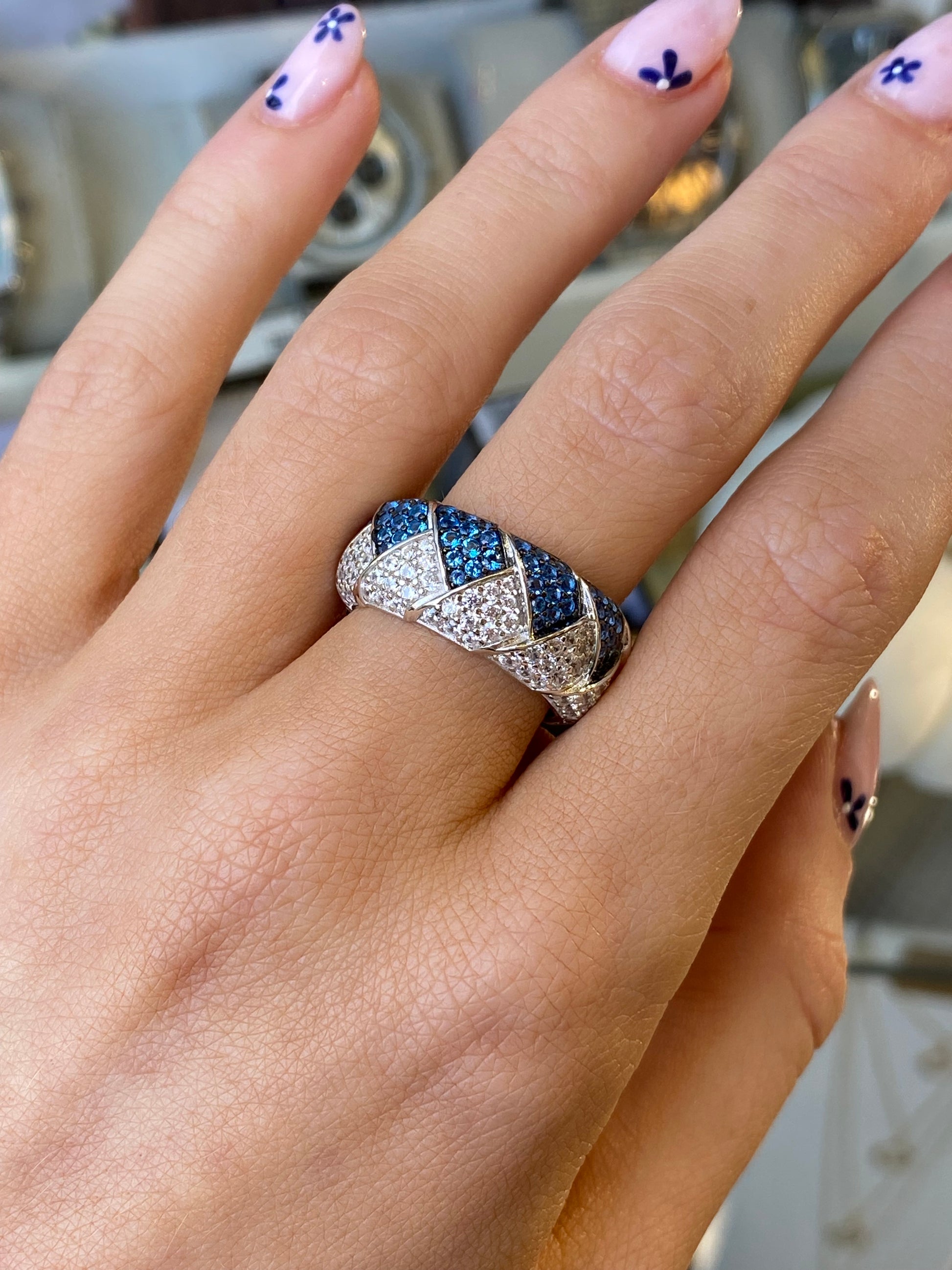 Silver Woven CZ Ring - John Ross Jewellers