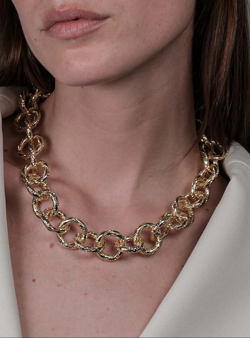 REBECCA Diva - Diamond Cut Round Link Necklace