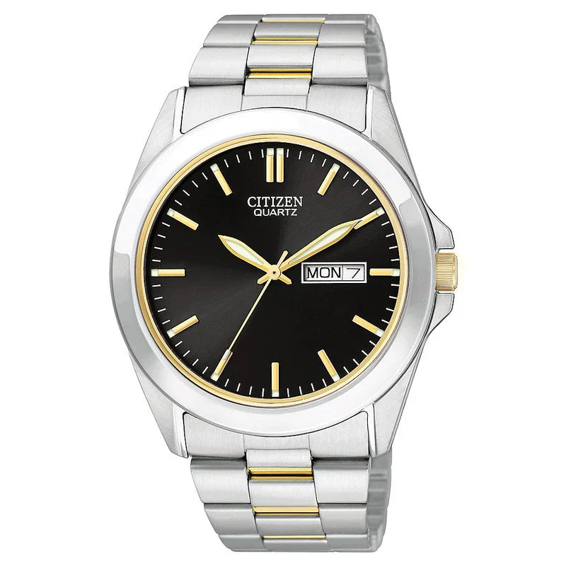 Citizen Two-Tone Quartz Classic Day-Date Watch | Black Dial - John Ross Jewellers