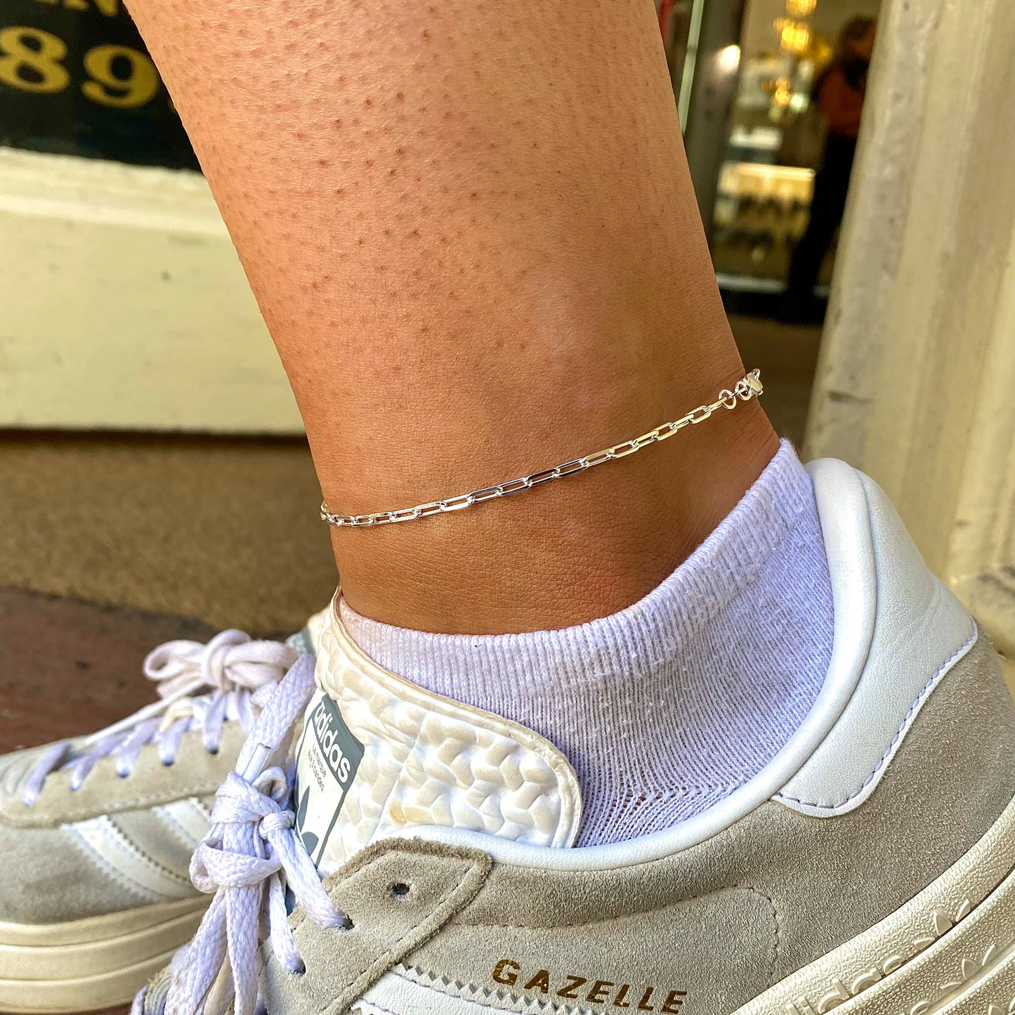 Silver Anklet - Paper Link - John Ross Jewellers