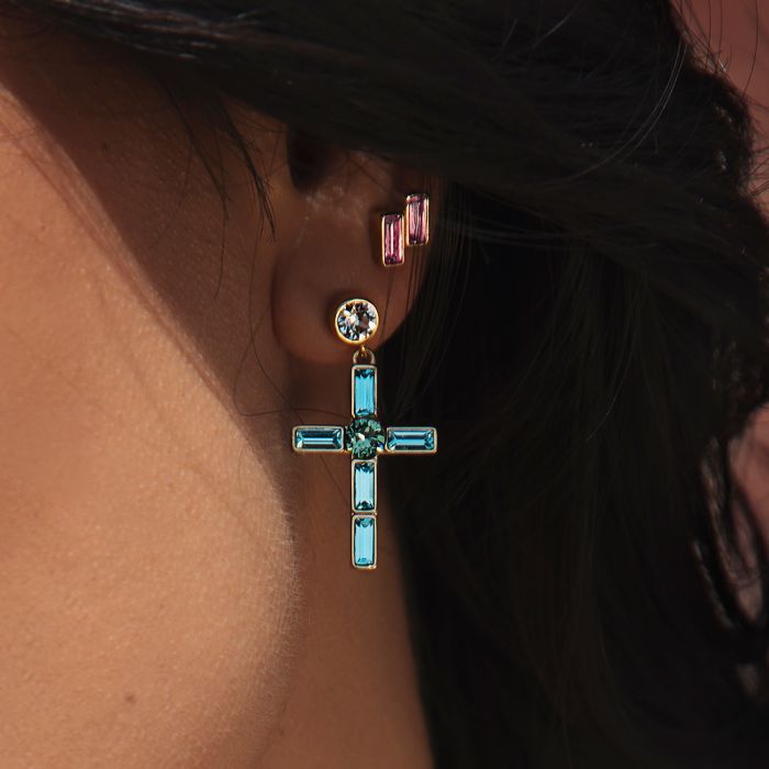 REBECCA Judith - Magenta Stud Earrings - John Ross Jewellers