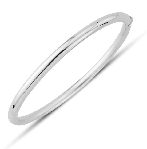 9ct White Gold Classic Tube Bangle