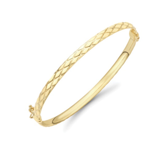 9ct Gold Cushion Bangle